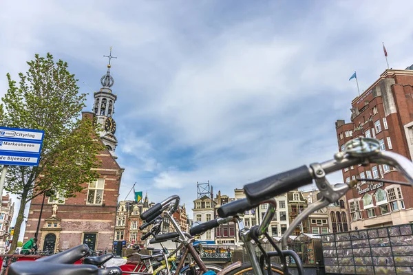 Amsterdam Netherlands June 2013 Munttoren Mint Tower Muntplein Square Amstel — Stock Photo, Image