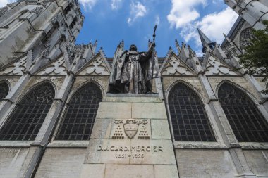Cathedral St. Michael ve St. Gudula, Brüksel, Belçika Treurenberg Tepesi'nde Roma Katolik Kilisesi.