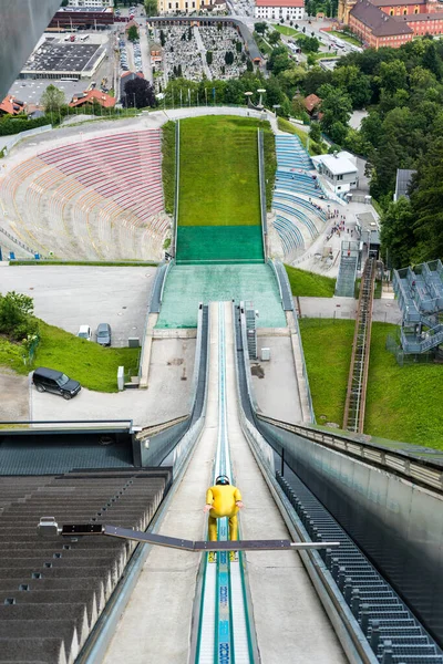 Innsbruck Rakousko 2016 Bergiselschanze Sjezdovky Lyžích Navržený Britským Iráckým Architektem — Stock fotografie