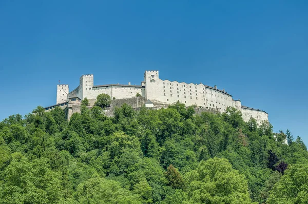 Замок Хоэнзальцбург Festung Hohensalzburg Буквально Высокая Зальцбургская Крепость Зальцбурге Австрия — стоковое фото