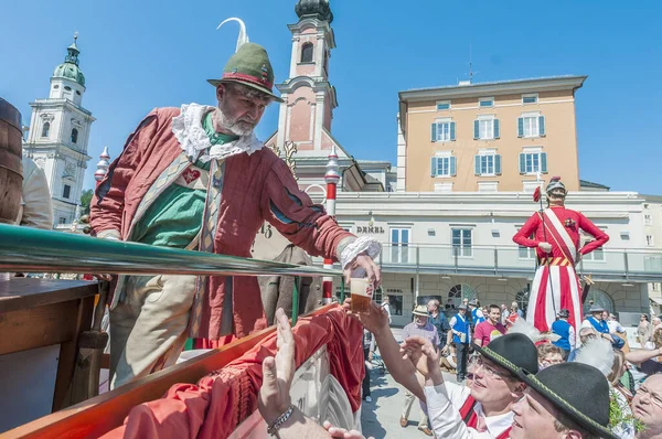 Salzburg Österrike Maj Salzburger Dult Festzug Parad Firande Den Maj — Stockfoto