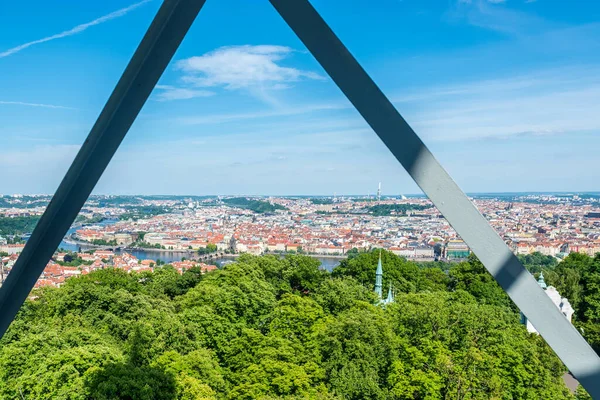 Der Aussichtsturm Petrin Ein Meter Hoher Stahlfachwerkturm Auf Dem Petrin — Stockfoto