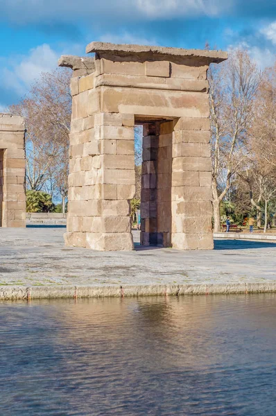 Chrám Debod Templo Debod Starověký Egyptský Chrám Který Byl Přestavěn — Stock fotografie