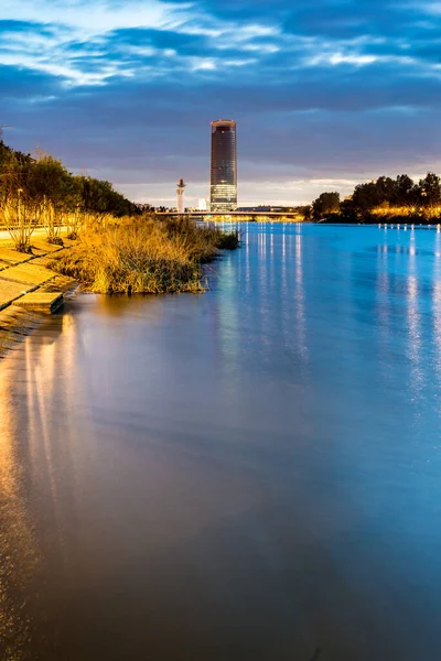 Torre Sevilla Também Conhecida Como Torre Pelli Cajasol Primeiro Arranha — Fotografia de Stock