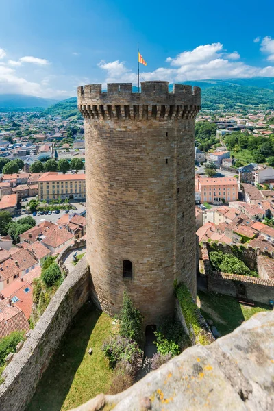 Castelo Chateau Foix Com Vista Para Esta Cidade Ariege Midi — Fotografia de Stock