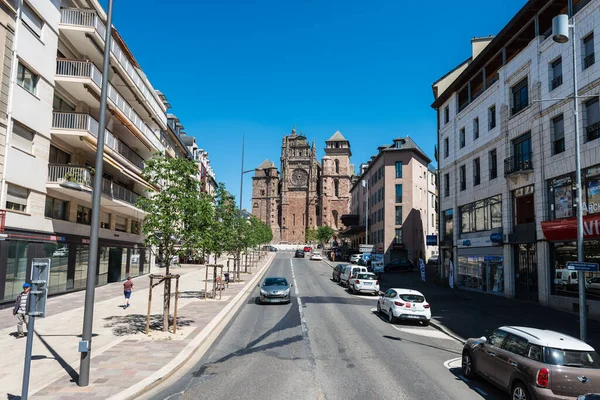 Rodez França Junho 2015 Arenito Vermelho Catedral Rodez Cathedrale Notre — Fotografia de Stock