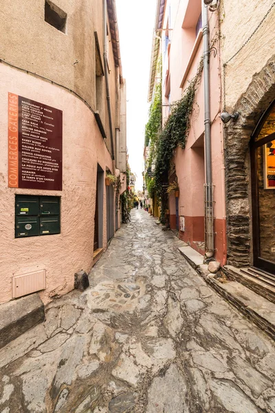 Ulice Collioure Languedoc Roussillon Midi Pyrenees France — Zdjęcie stockowe