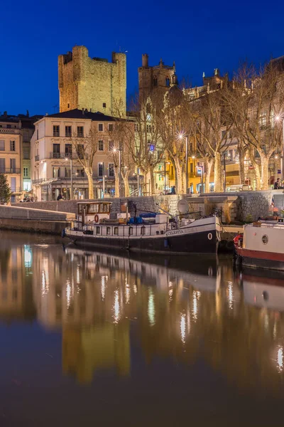 Narbonne France Février 2016 Canal Robine Traversant Ville Narbonne Languedoc — Photo