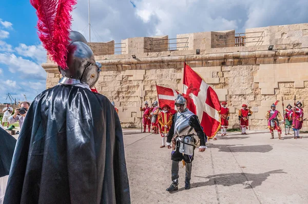 Birgu Nov Guardia Reenactment Das Die Inspektion Der Festung Und — Stockfoto