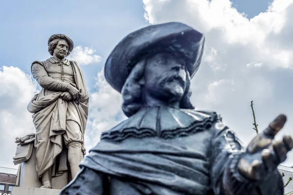 Ρέμπραντ Άγαλμα Στην Πλατεία Rembrandtplein Πλατεία Rembrandt Και Δύο Όνομά — Φωτογραφία Αρχείου