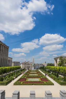 Brussels, Belçika - 13 Haziran 2014: Mount sanat anlamına gelen Kunstberg (Mont des Arts), Merkezi Brüksel, Belçika'tarihi bir site olduğunu.