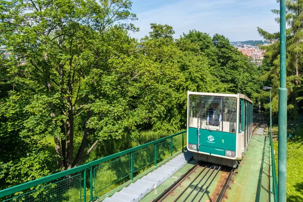 Prague May 2015 Petrin Funicular Railway Mala Strana District Top — Stock Photo, Image