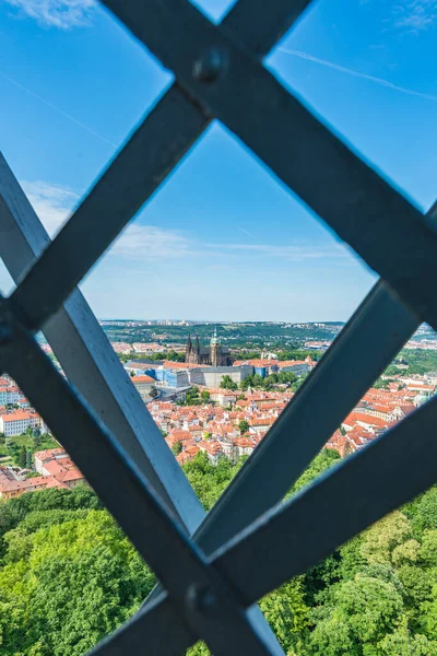 Petrin Lookout Tower Meters Tall Steel Framework Tower Petrin Hill — Stock Photo, Image