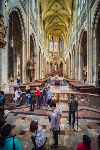 Prague May 2015 Metropolitan Cathedral Saints Vitus Wenceslaus Adalbert Roman — Stock Photo, Image