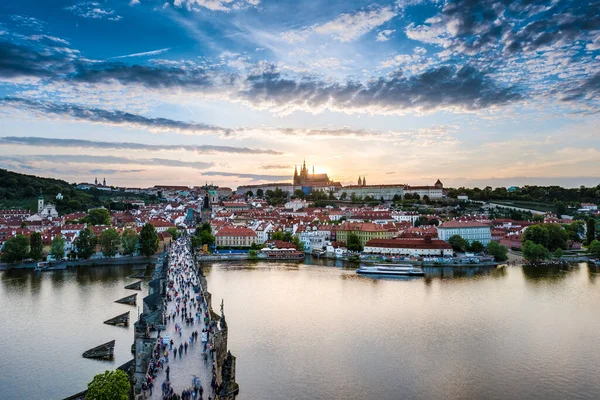 Prague Maj 2015 Floden Vltava Tjeckiens Längsta Flod Flyter Genom — Stockfoto