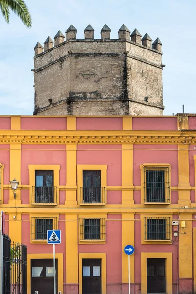 Torre Plata Sewilli Jest Ośmiokątna Wieża Xiii Wieku Które Stanowiły — Zdjęcie stockowe