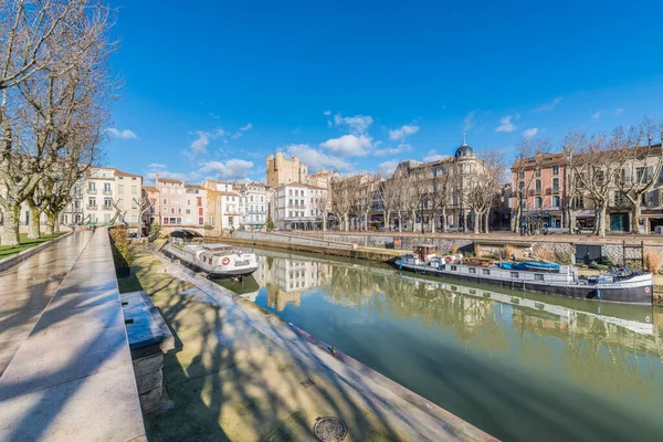 Narbonne France Février 2016 Canal Robine Traversant Ville Narbonne Languedoc — Photo