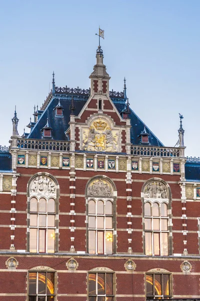 Amsterdam Centraal Amsterdam Hollanda Nın Merkez Tren Istasyonu — Stok fotoğraf