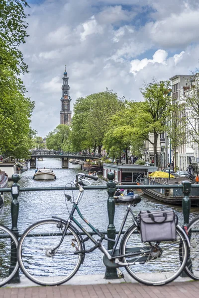 Amsterdam Países Bajos Junio 2013 Westerkerk Iglesia Occidental Junto Distrito — Foto de Stock