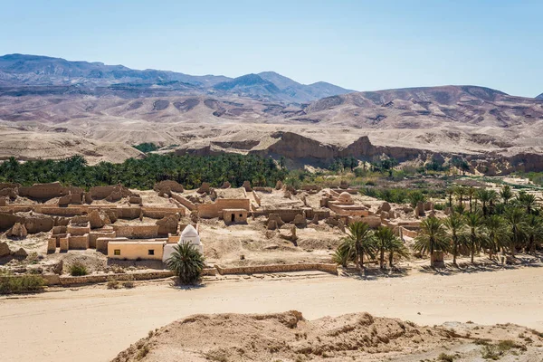 Ancient Tamaqzah Settlement Tamerza Tozeur Tunisia — Stock Photo, Image