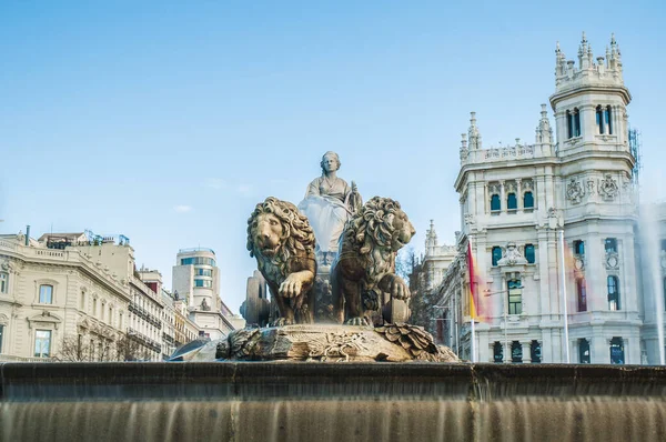 Fontein Van Cibeles Vernoemd Naar Cybele Ceres Romeinse Godin Van Rechtenvrije Stockafbeeldingen