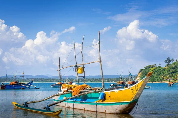 Geleneksel Sri Lanka balıkçı tekneleri — Stok fotoğraf