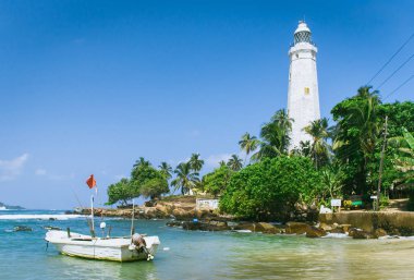 Beautiful beach and Dondra Head Lighthouse, Sri Lanka