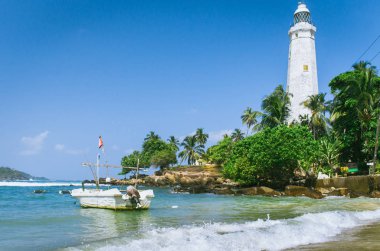 Beautiful beach and Dondra Head Lighthouse, Sri Lanka