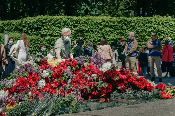 Kiev Oekraïne Mei 2020 Mensen Nemen Deel Aan Viering Van — Stockfoto