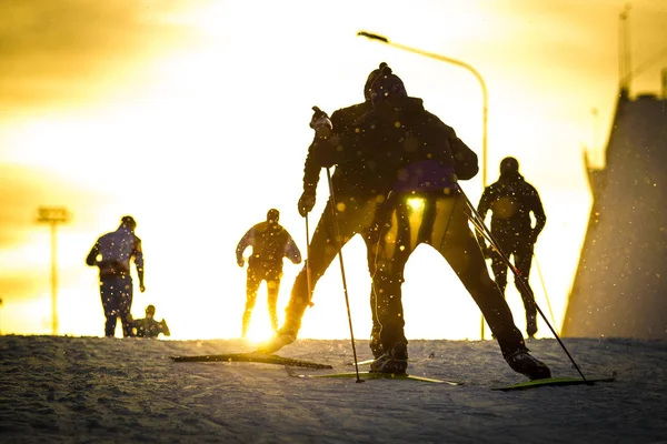 Patinaje de entrenamiento xc ski — Foto de Stock
