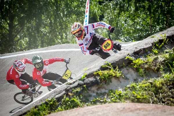 Die Meisterschaft Von Sankt Petersburg Für Bmx Rennen 2019 Ein — Stockfoto