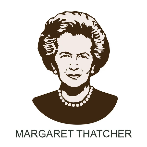 Sziluettjét Margaret Thatcher — Stock Vector
