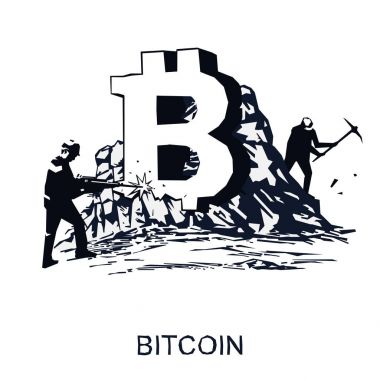 Bitcoin incelemesi kavramı vektör çizim.