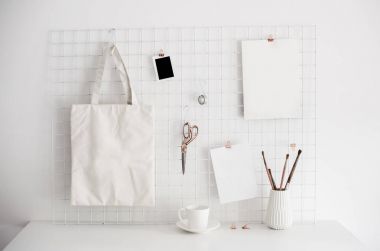 Beyaz ev ofis oda iç, blogcular işyeri