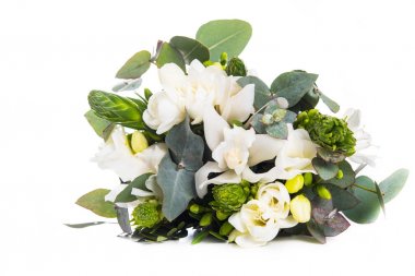 çiçek, Beyaz Frezya'lar ve bir beyaz orkide gelin buketi