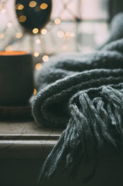 Sıcak ve sıcak kış örülmüş yün battaniye