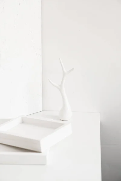 Abstract collection of different white objects, modern minimal decor — Zdjęcie stockowe