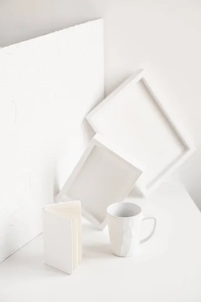 Abstract collection of different white objects, modern minimal decor — Stockfoto