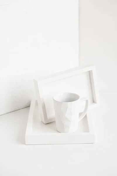 Abstract collection of different white objects, modern minimal decor — Stockfoto