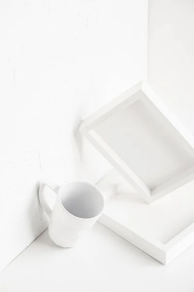 Abstract collection of different white objects, modern minimal decor — Stockfoto