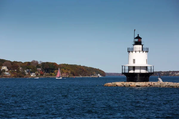 Lente punt richel Lighthouse-Maine — Stockfoto