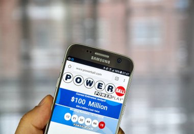 Powerball on mobile phone clipart