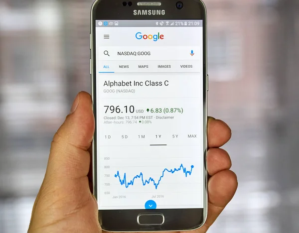 Pagina di Google Finance — Foto Stock