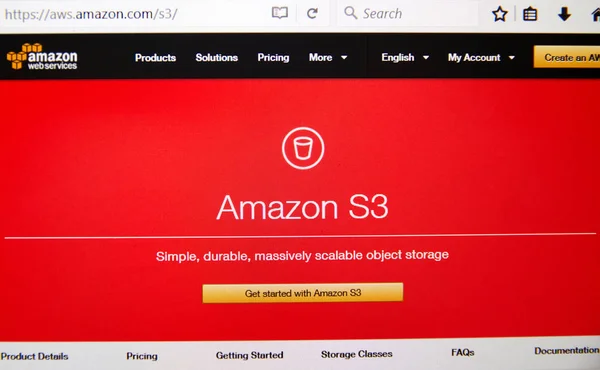 Amazon Web Services-homepage — Stockfoto