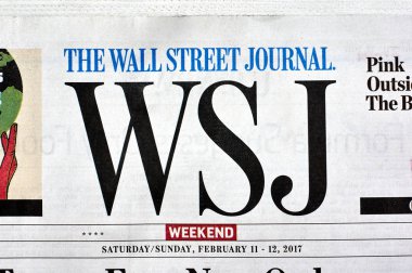 Montreal, Kanada - 28 Şubat 2017 - The Wall Street Journal gazetesi logosunu görmeniz gerekir. Wall Street Journal bir Amerikan Uluslararası günlük gazetedir.
