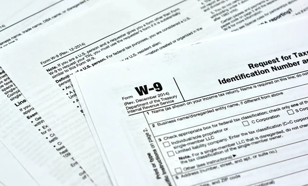 W-9 USA federal tax form — Stock Photo, Image