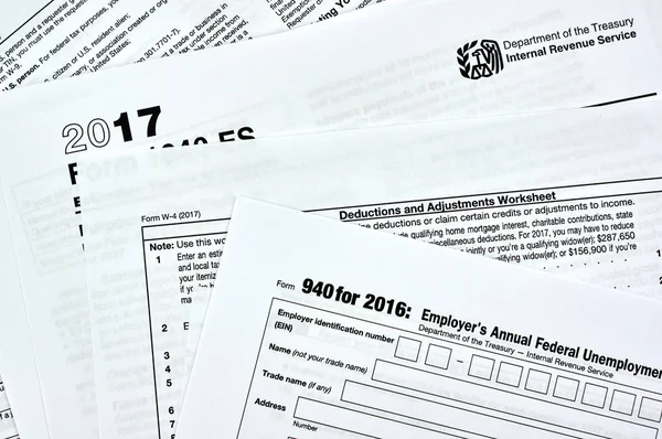 940 USA federal tax form — Stock Photo, Image