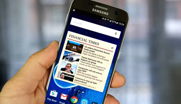 The Financial Times android application on Samsung S7 — Stock Photo, Image