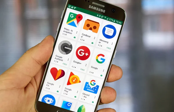 Arious Google ikony aplikacji w Google Play. — Zdjęcie stockowe