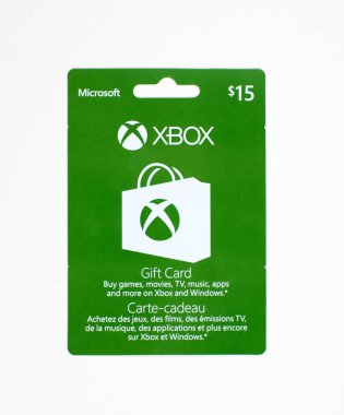 Microsoft Xbox hediye kartı beyaz bir arka plan üzerinde.